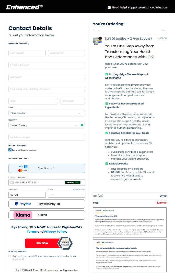 Slin order page
